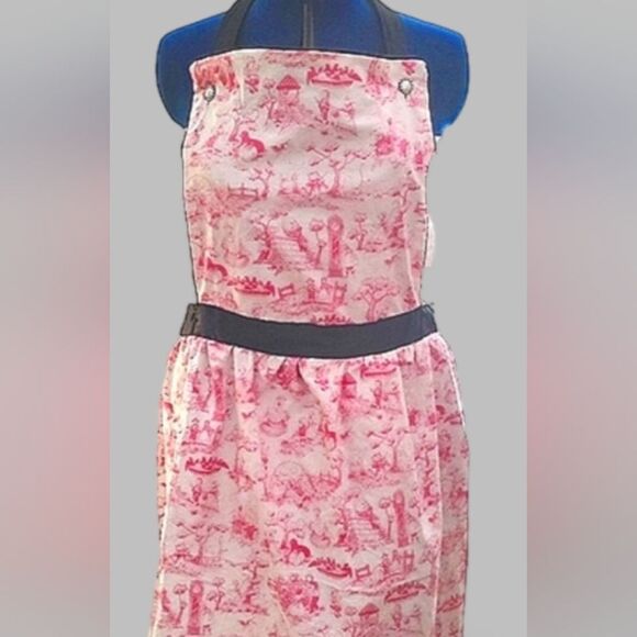 Handmade reversible hostess apron.  100% Upcycled - Picture 1 of 9